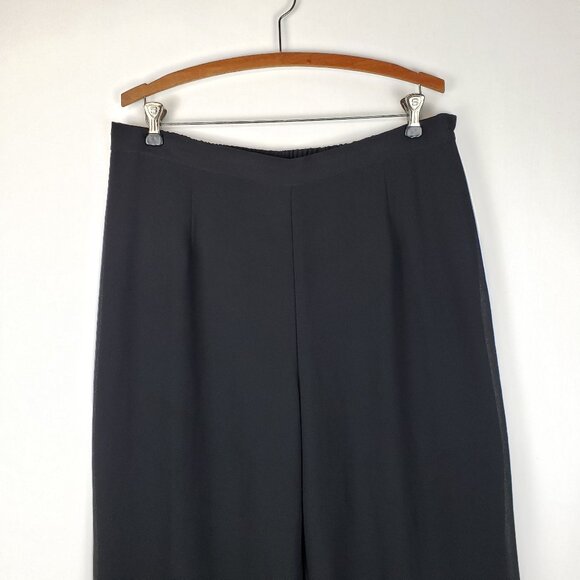 David's Bridal Wide Leg Evening Pants Black Crepe Overlay Formal Size 16W - Picture 3 of 9